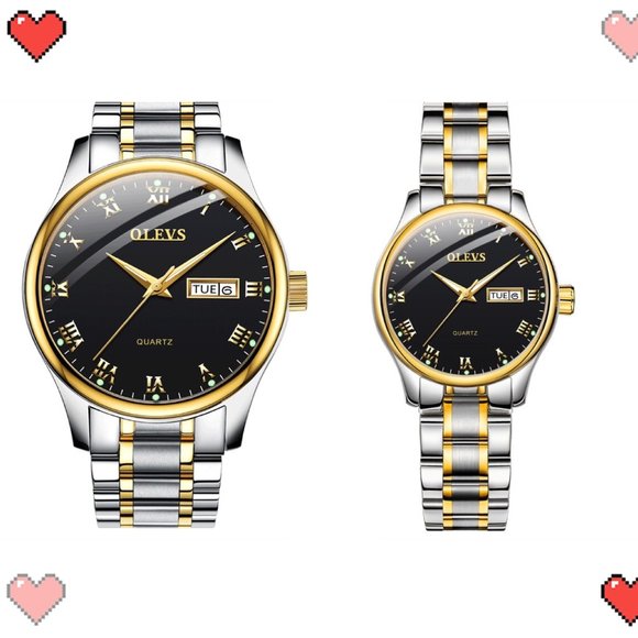 Couple Watches Stainless Steel Waterproof Luminous - Picture 2 of 9